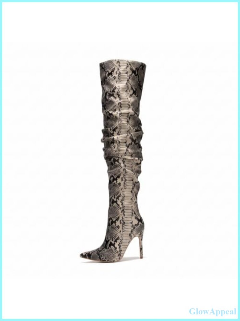 Women's Thigh High Boots Pointed Toe Slouch Over the Knee 4-Inch Heel Size